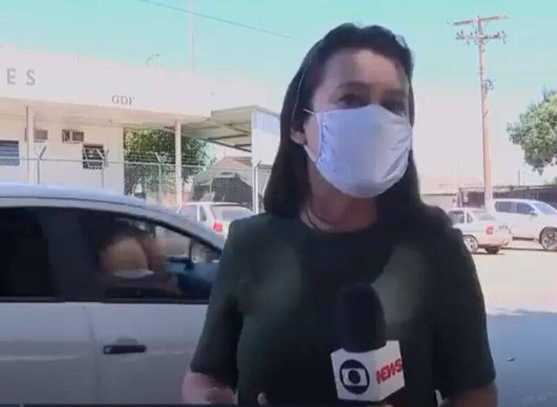 Repórter da TV Globo estava de costas e não viu a cena