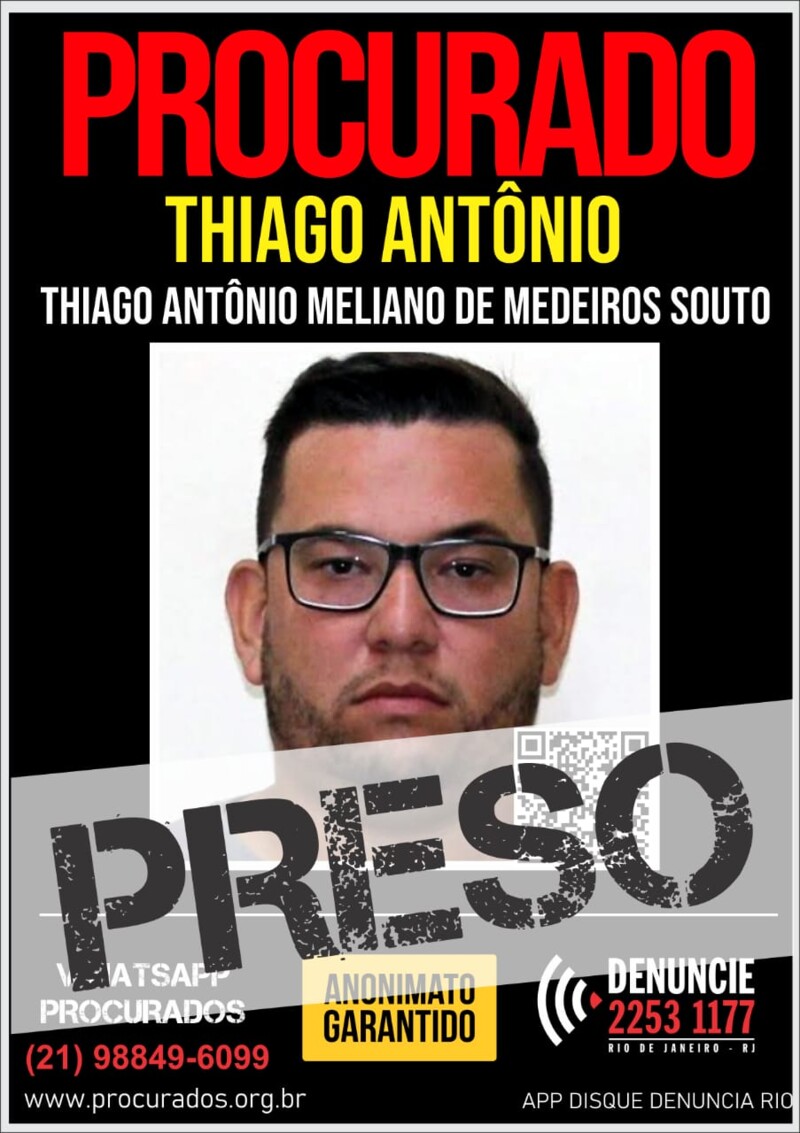 Thiago foi capturado na Rodovia Amaral Peixoto, em Maricá