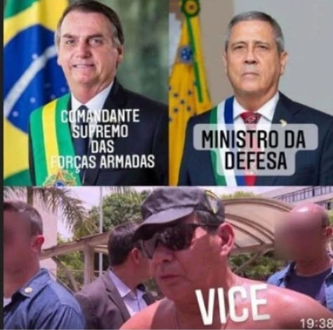 Bolsonaro fez 'zoação' com Mourão em grupo do WhatsApp